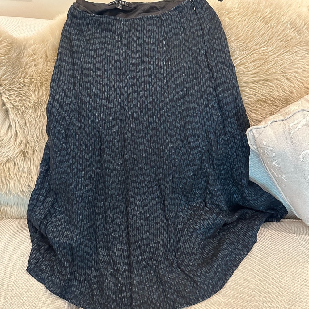 Lafayette 148 New York Black Mid-Calf Skirt for Work or Party